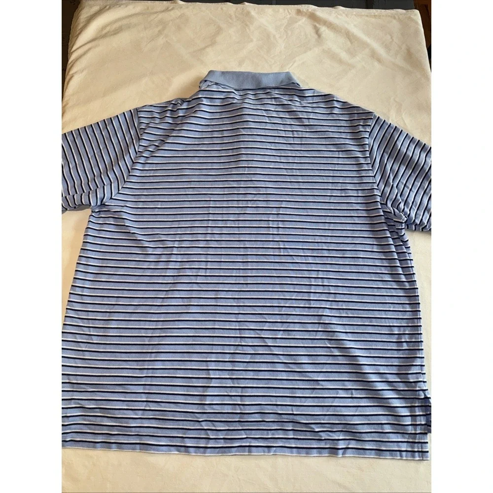 Polo‎ Ralph Lauren Men's 2XB Big Cotton Polo Blue Navy White Striped Yellow Pony